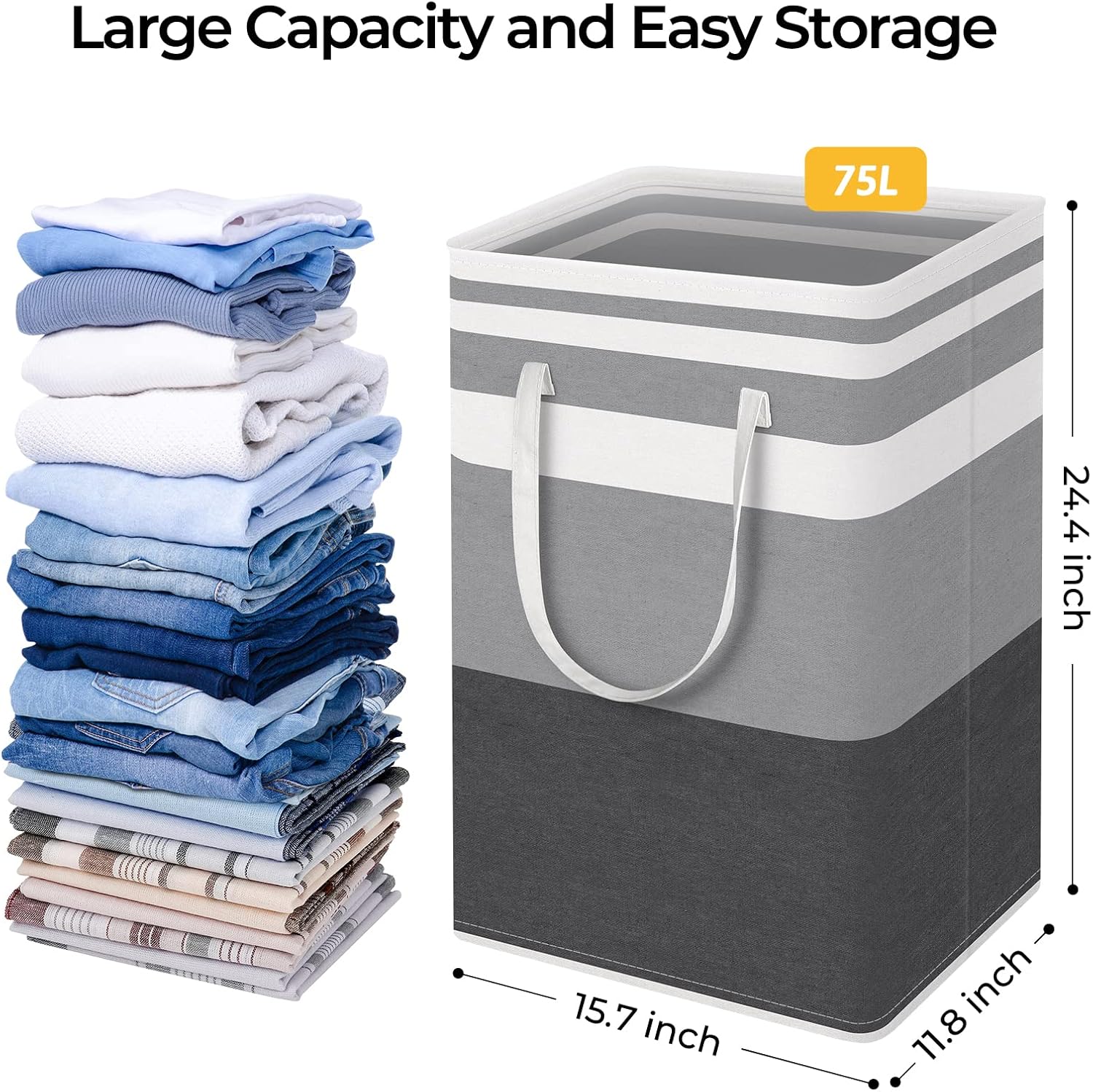 HomeHacks 2 Pack Laundry Baskets - Bath luxury furniture for sale - Image 4