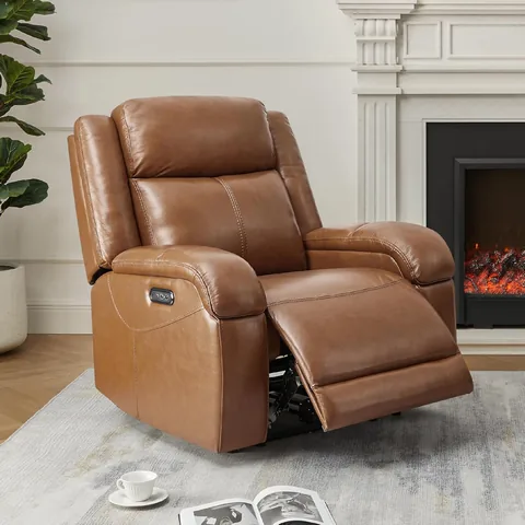 Watson & Whitely Genuine Leather Power Recliner - Chairs luxury furniture for sale