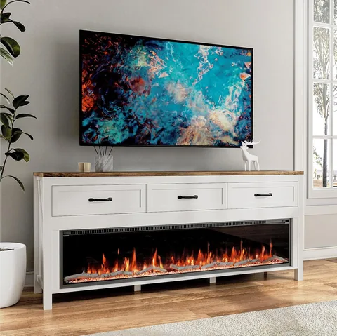 BVIUNTWO 65" Modern TV Stand with Electric Fireplace - Entertainment Centers luxury furniture for sale