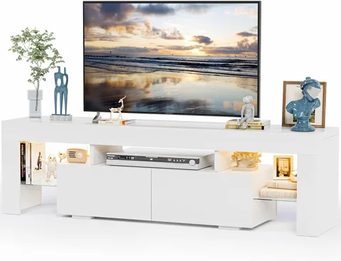 Modern Jummico TV Stand with LED Lights and Drawers