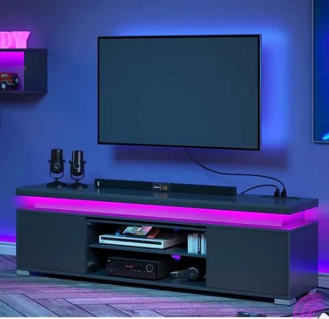 Rolanstar TV Stand with Power Outlet & LED Lights - Entertainment Centers luxury furniture for sale