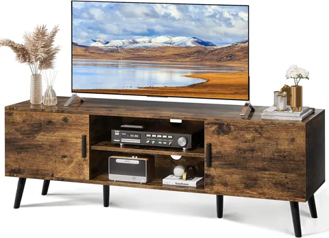 SUPERJARE Rustic-Style Entertainment Center - Entertainment Centers luxury furniture for sale
