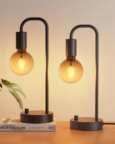 Onewish Industrial Table Lamps, Set of 2