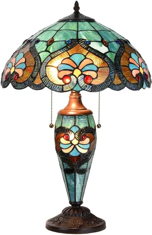 Bieye Baroque Tiffany Style Stained Glass Table Lamp - Lamps luxury furniture for sale