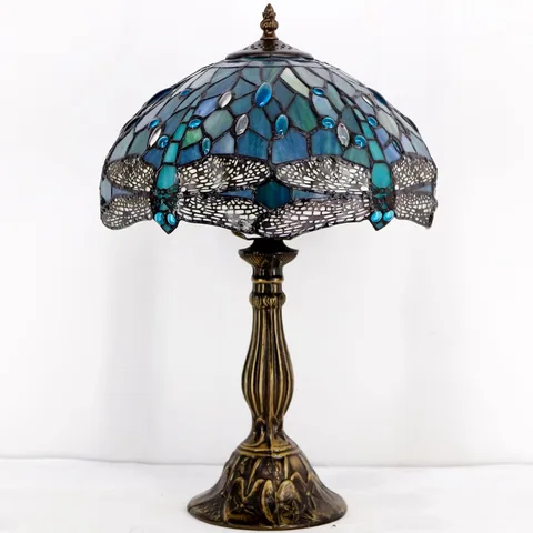 Werfactory Tiffany Style Stained Glass Dragonfly Lamp - Lamps luxury furniture for sale