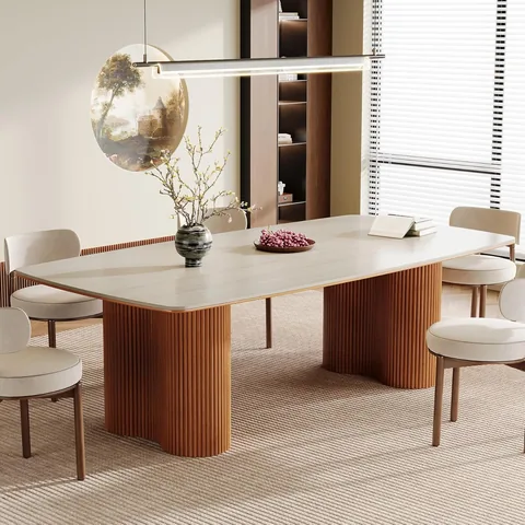 Tribesigns Layered Sintered Stone Dining Table