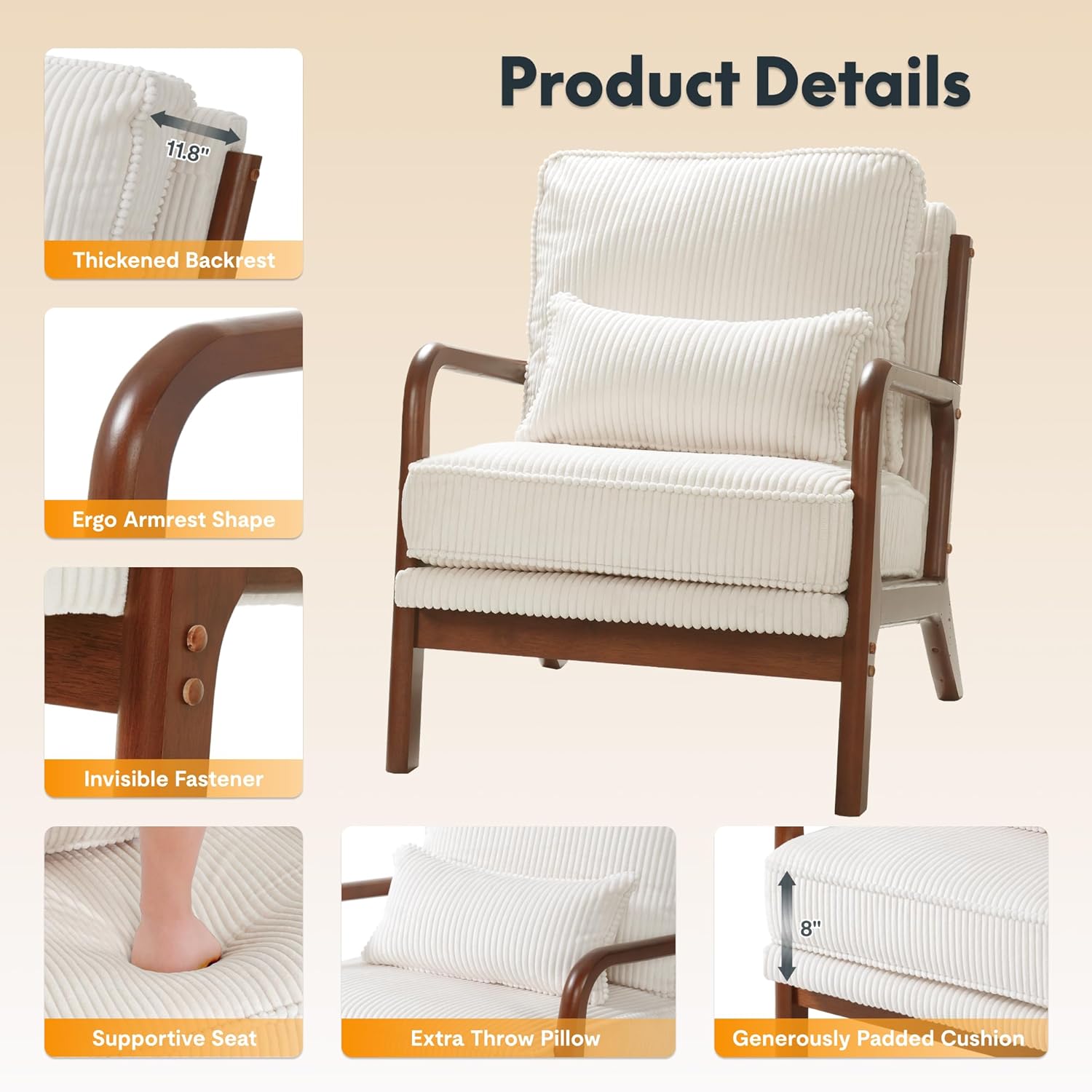 FLEXISPOT AC1 Accent Chair Detail View