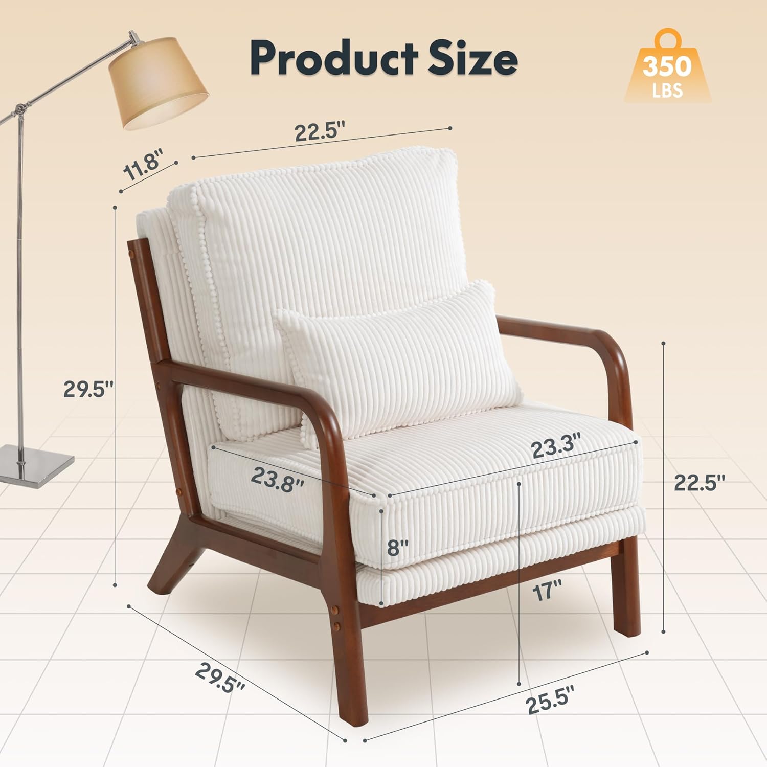 FLEXISPOT AC1 Mid-Century Modern Accent Chair - Chairs luxury furniture for sale - Image 5