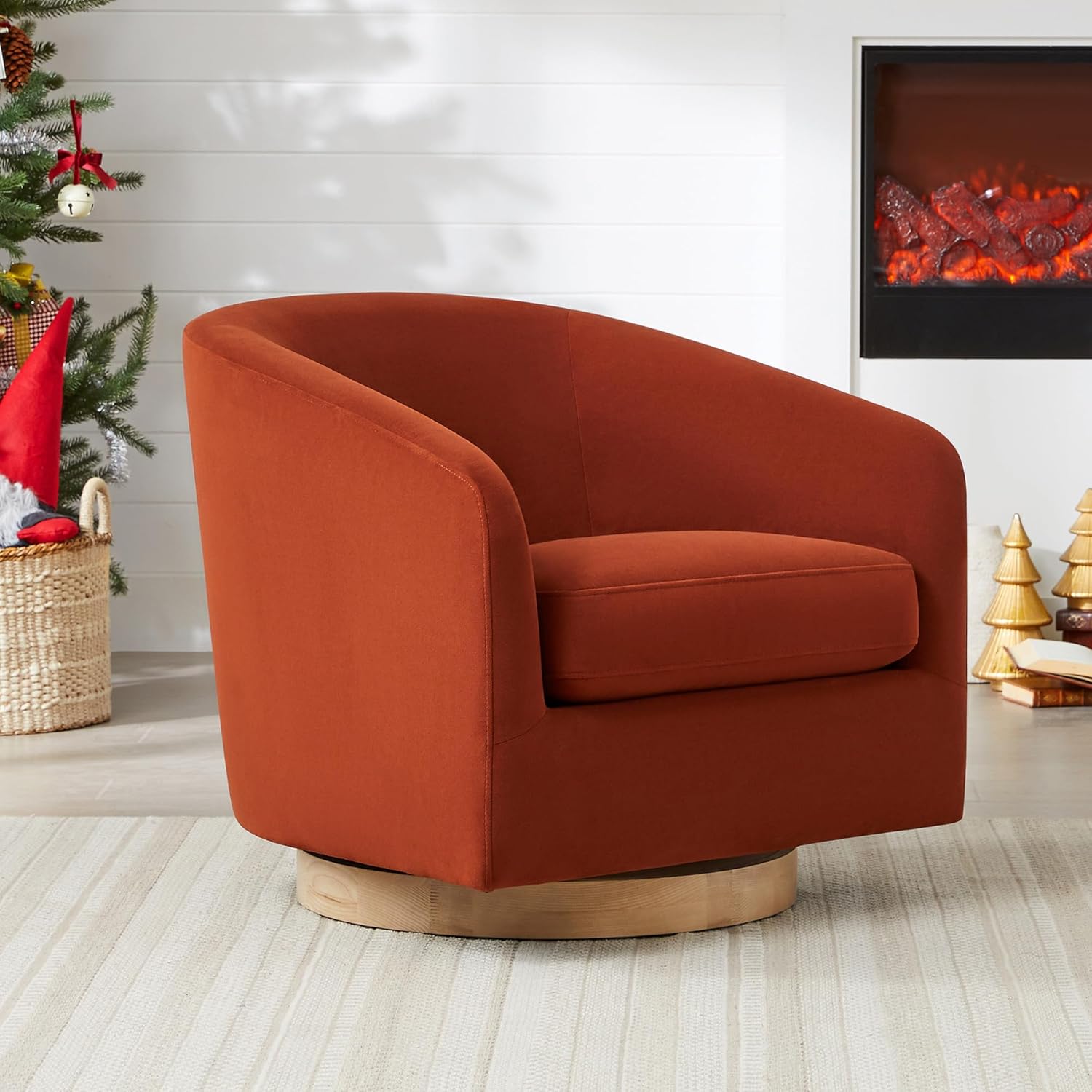 CHITA Velvet Swivel Barrel Chair - Chairs luxury furniture for sale - Image 2