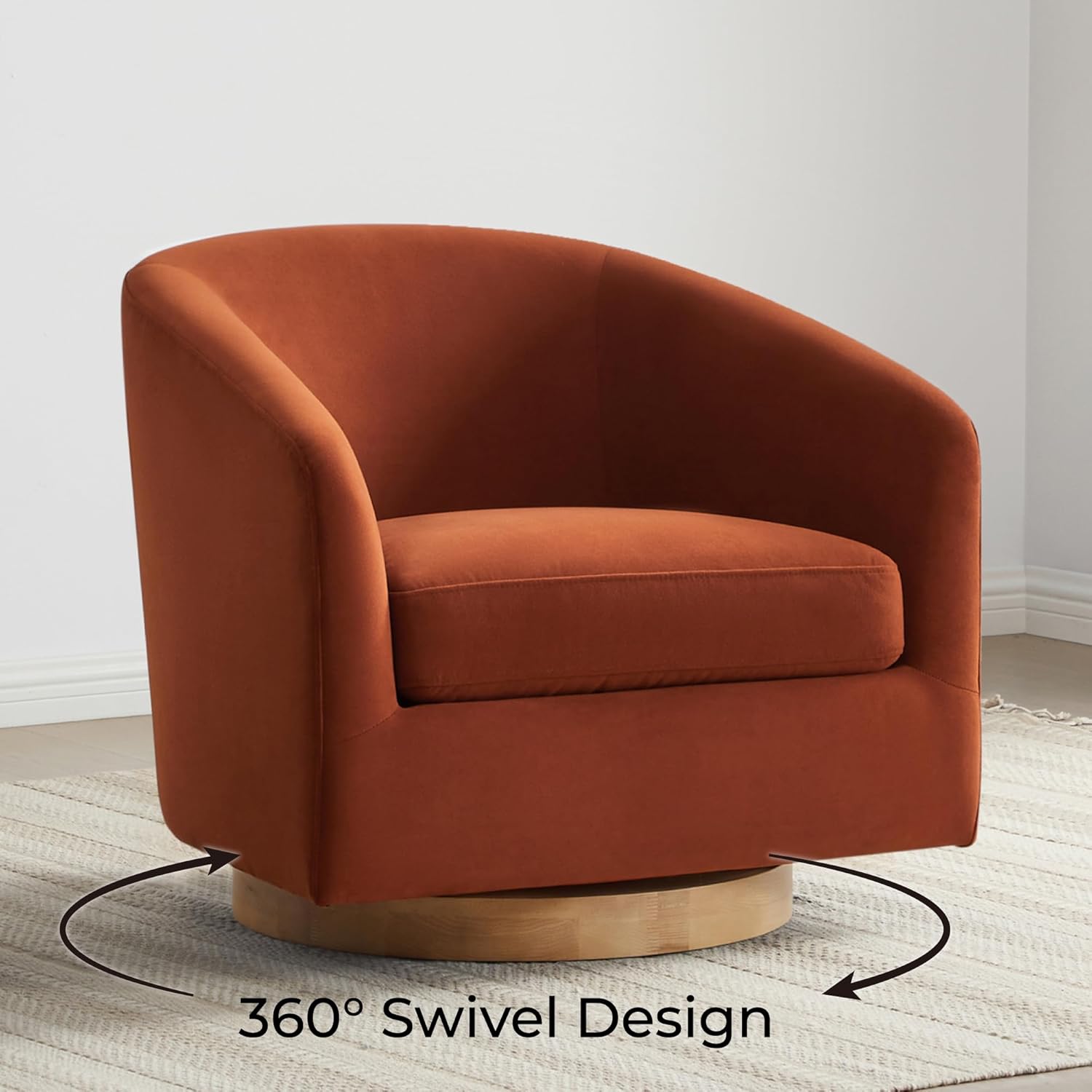 CHITA Velvet Swivel Barrel Chair - Chairs luxury furniture for sale - Image 3