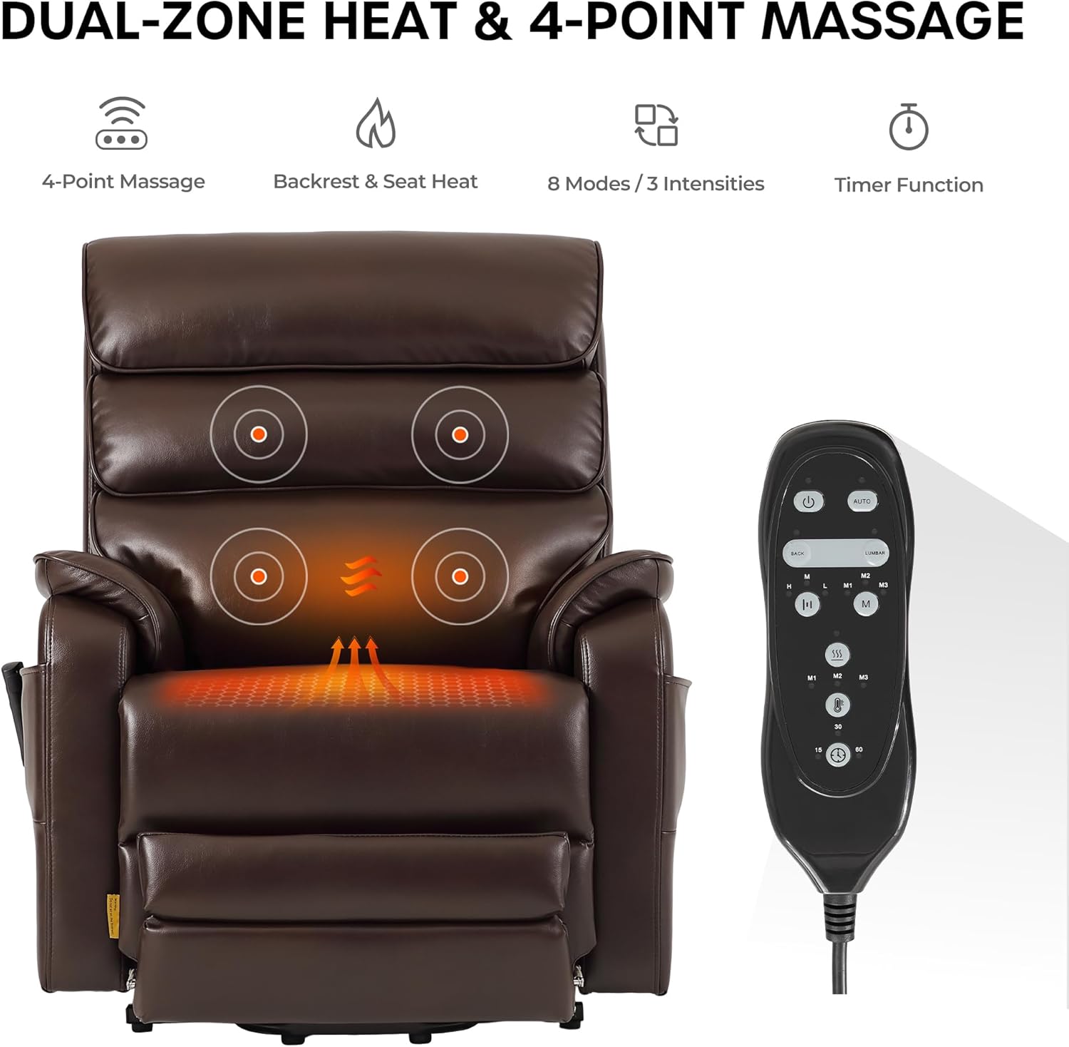 DYNOX Heated Massage Chair Recliner - Chairs luxury furniture for sale - Image 2