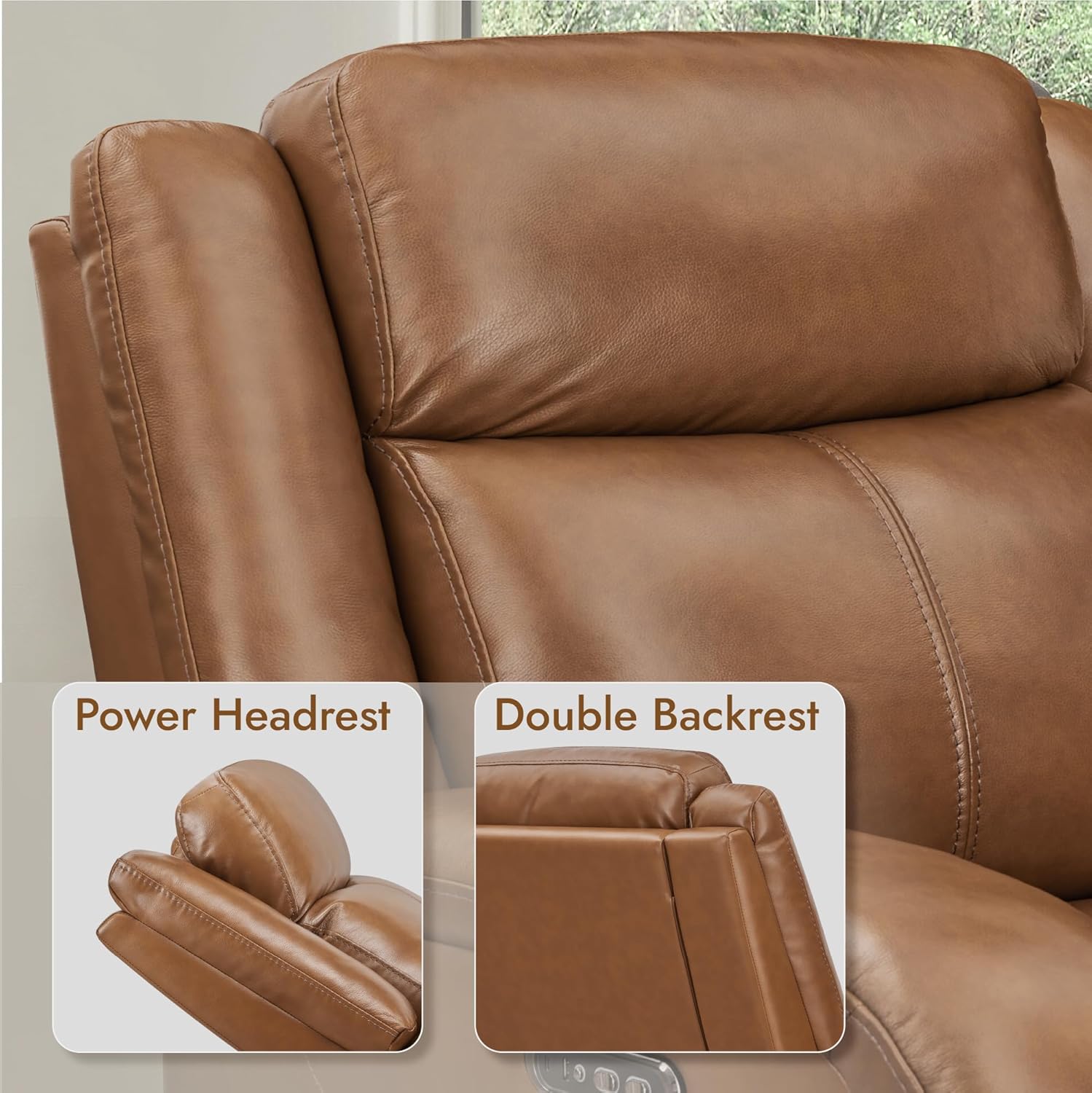 Watson & Whitely Genuine Leather Power Recliner - Chairs luxury furniture for sale - Image 3