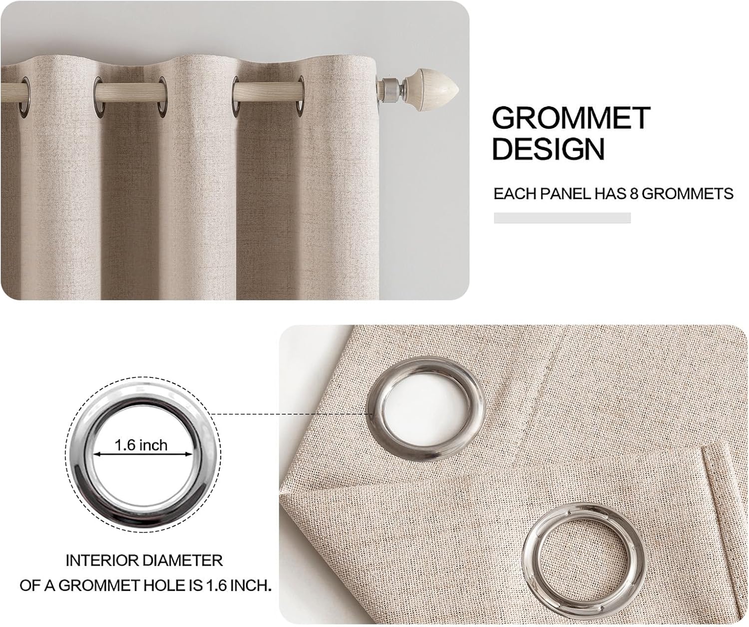 MIULEE Blackout Curtains - Textured Linen - Home Decor luxury furniture for sale - Image 4