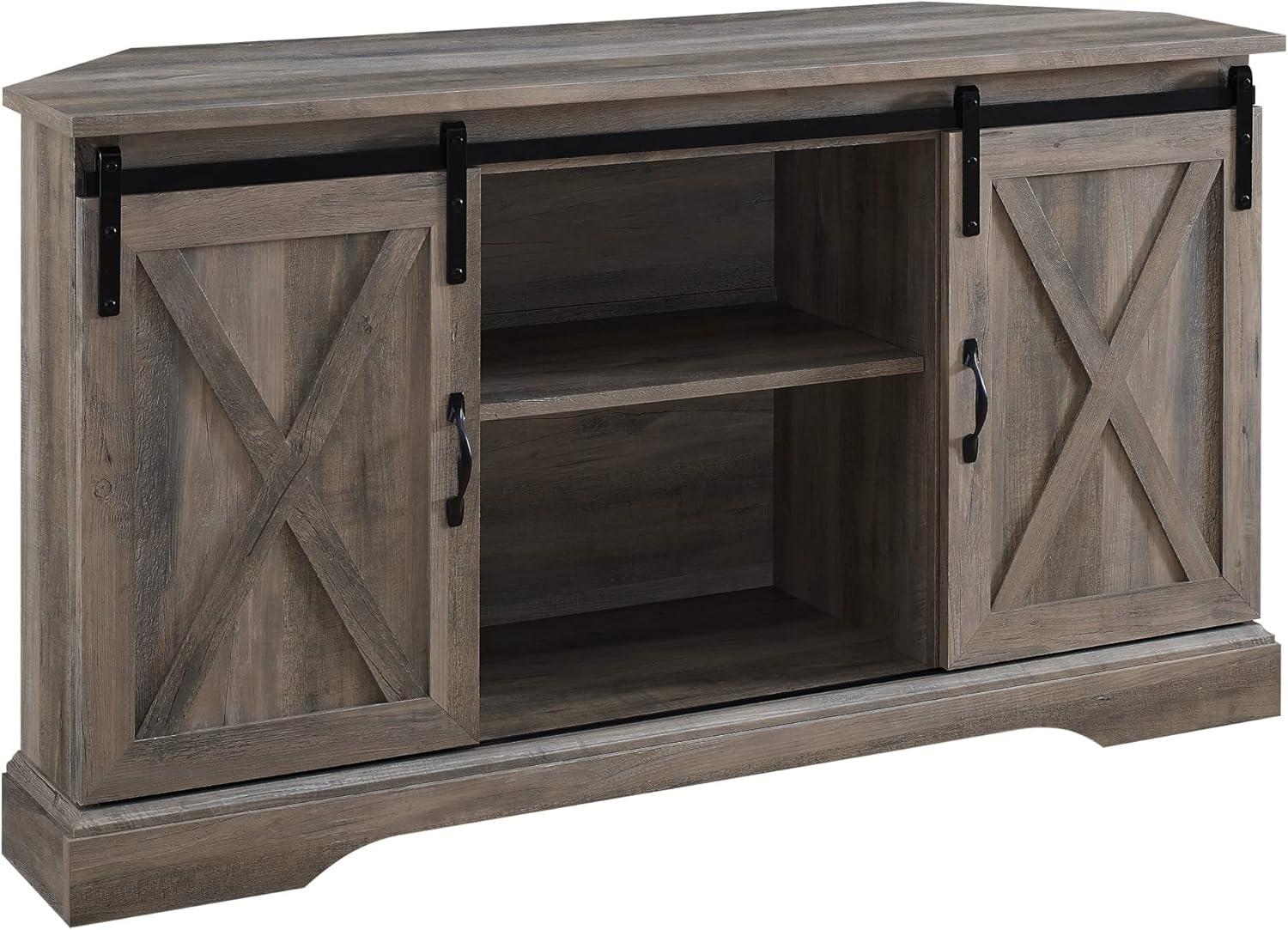 Walker Edison Everette Corner TV Stand for 58" TV - Entertainment Centers luxury furniture for sale - Image 2