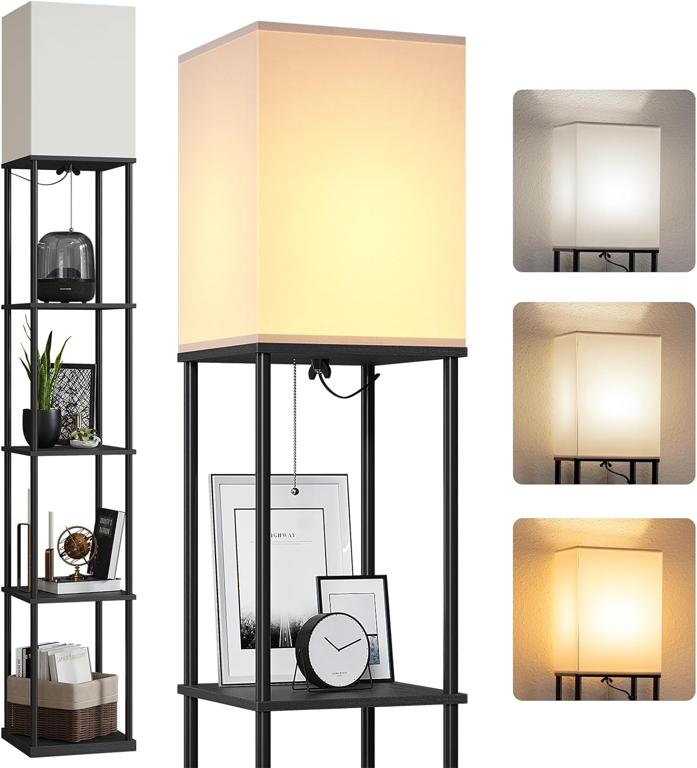 SUNMORY Floor Lamp with Shelves