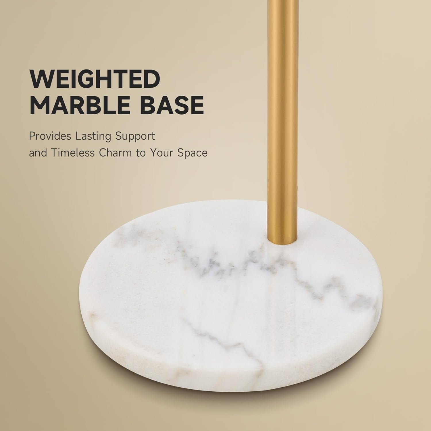 CO-Z Adjustable Gold Arc Floor Lamp with Marble Base - Lamps luxury furniture for sale - Image 4
