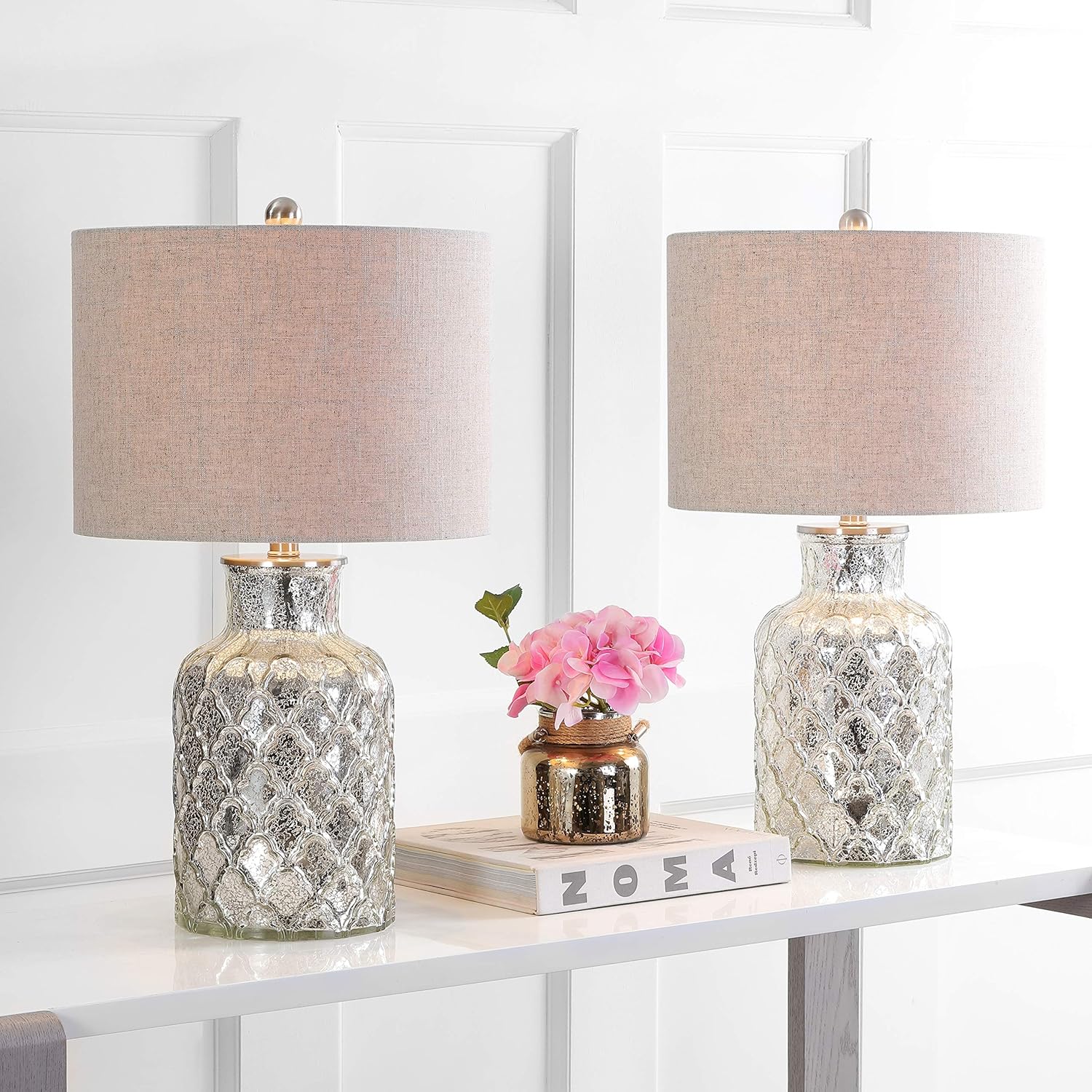 JONATHAN Y Alvord Glass Table Lamp Set of 2 - Lamps luxury furniture for sale - Image 1