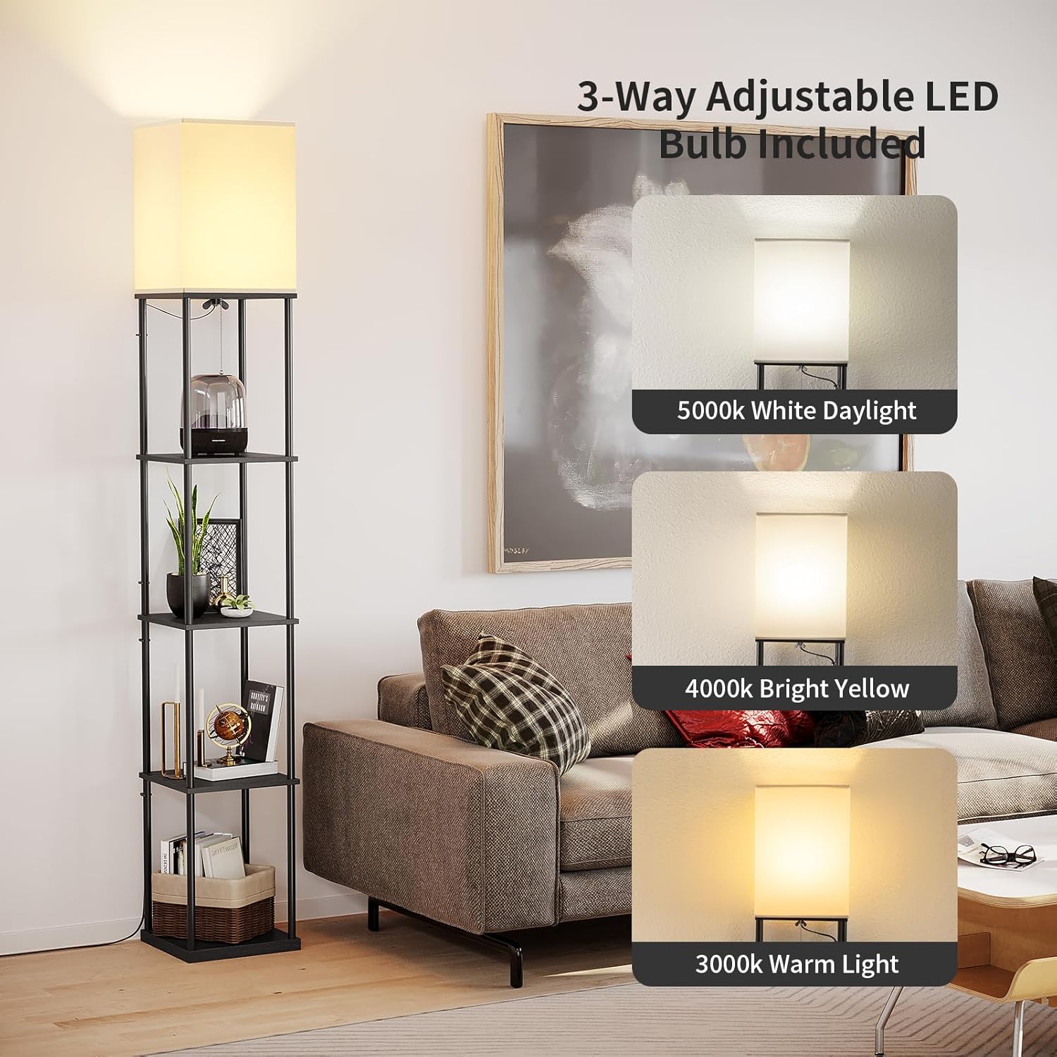 SUNMORY Floor Lamp with Shelves - Lamps luxury furniture for sale - Image 4