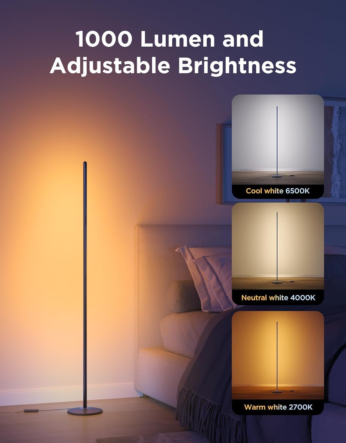 Govee RGBIC Color Changing Smart Floor Lamp - Lamps luxury furniture for sale - Image 3