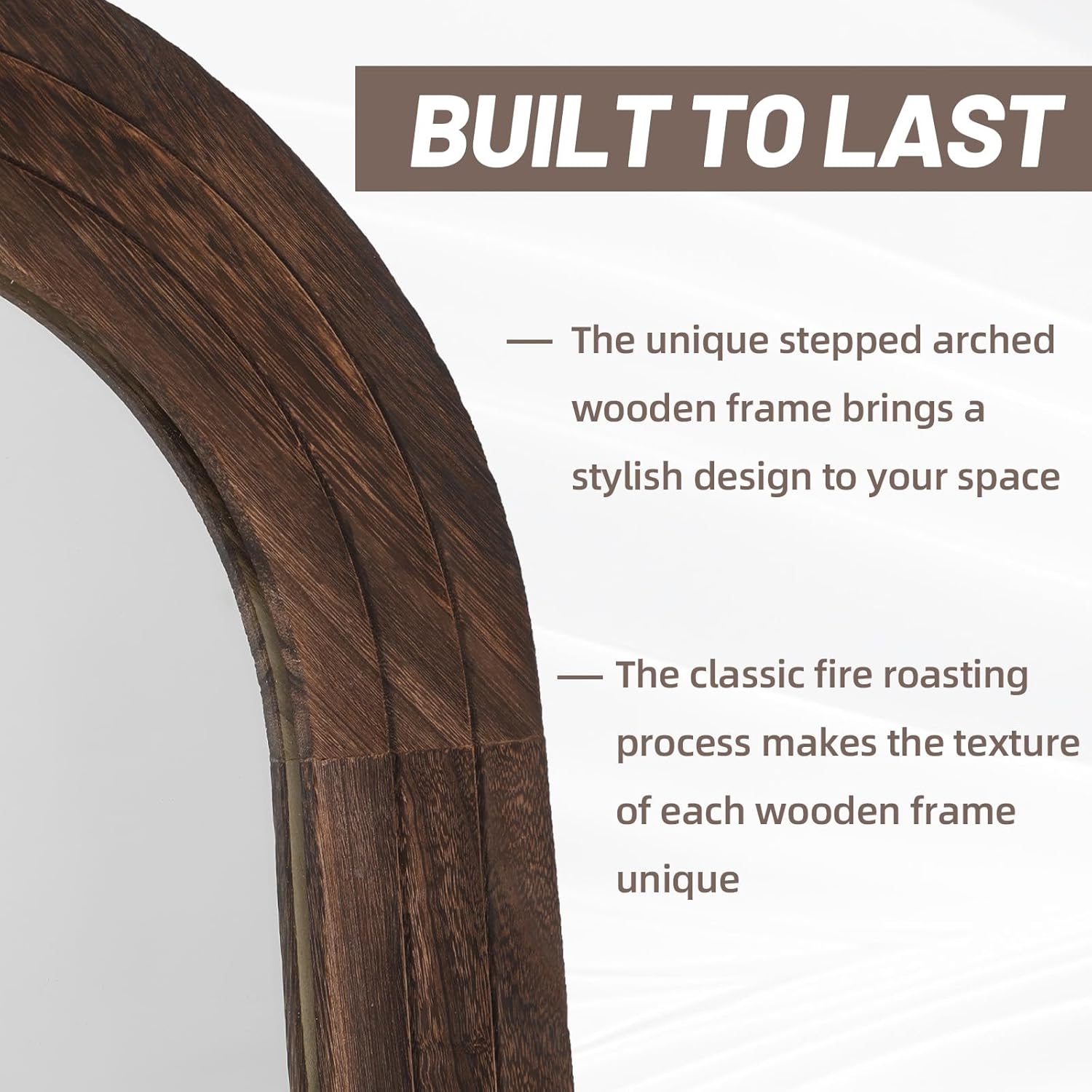 ZHUNFA Arched Solid Wood Full-Length Mirror - Home Decor luxury furniture for sale - Image 5