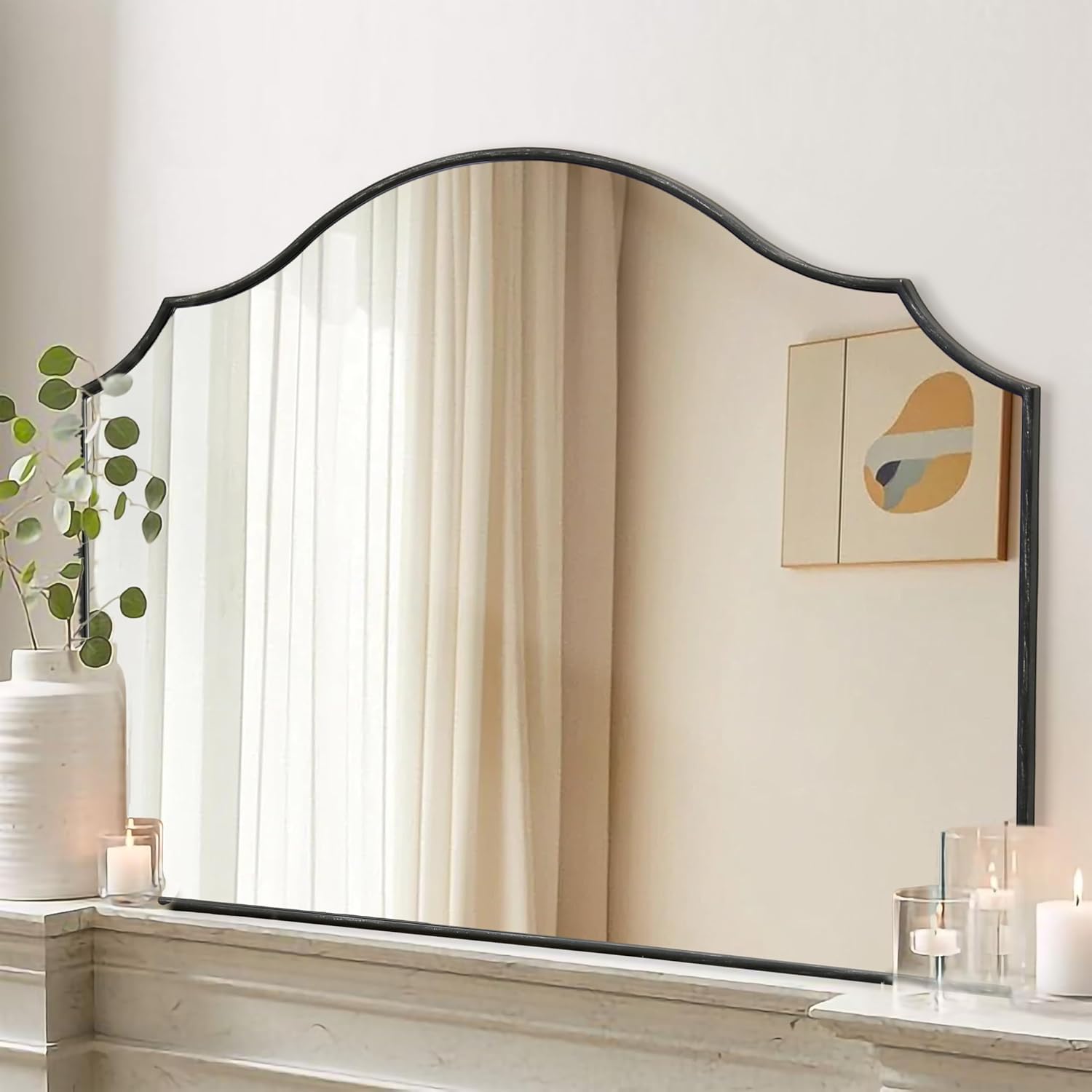 Besdomus Modern Scalloped Wall Mirror - Home Decor luxury furniture for sale - Image 1