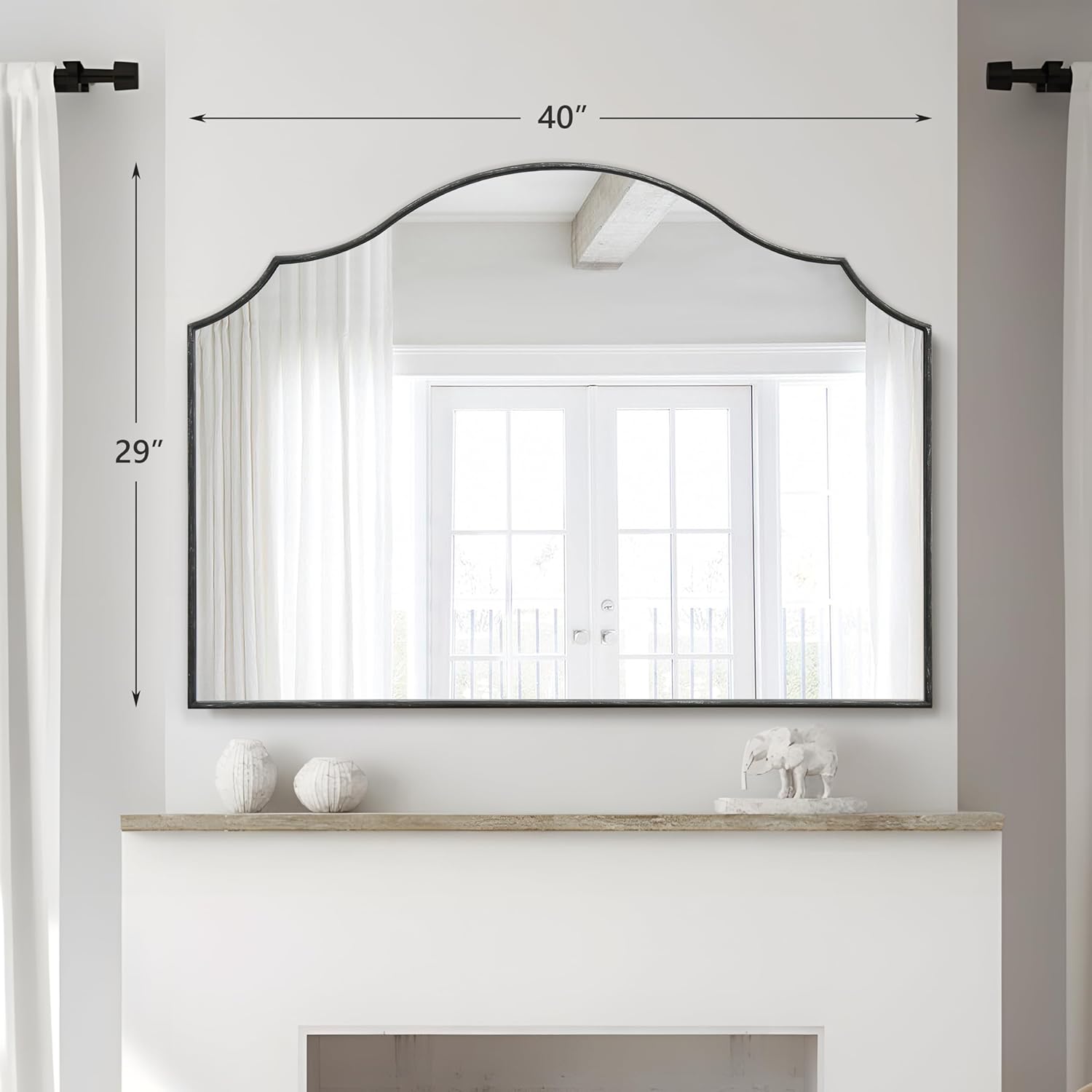 Besdomus Modern Scalloped Wall Mirror - Home Decor luxury furniture for sale - Image 5