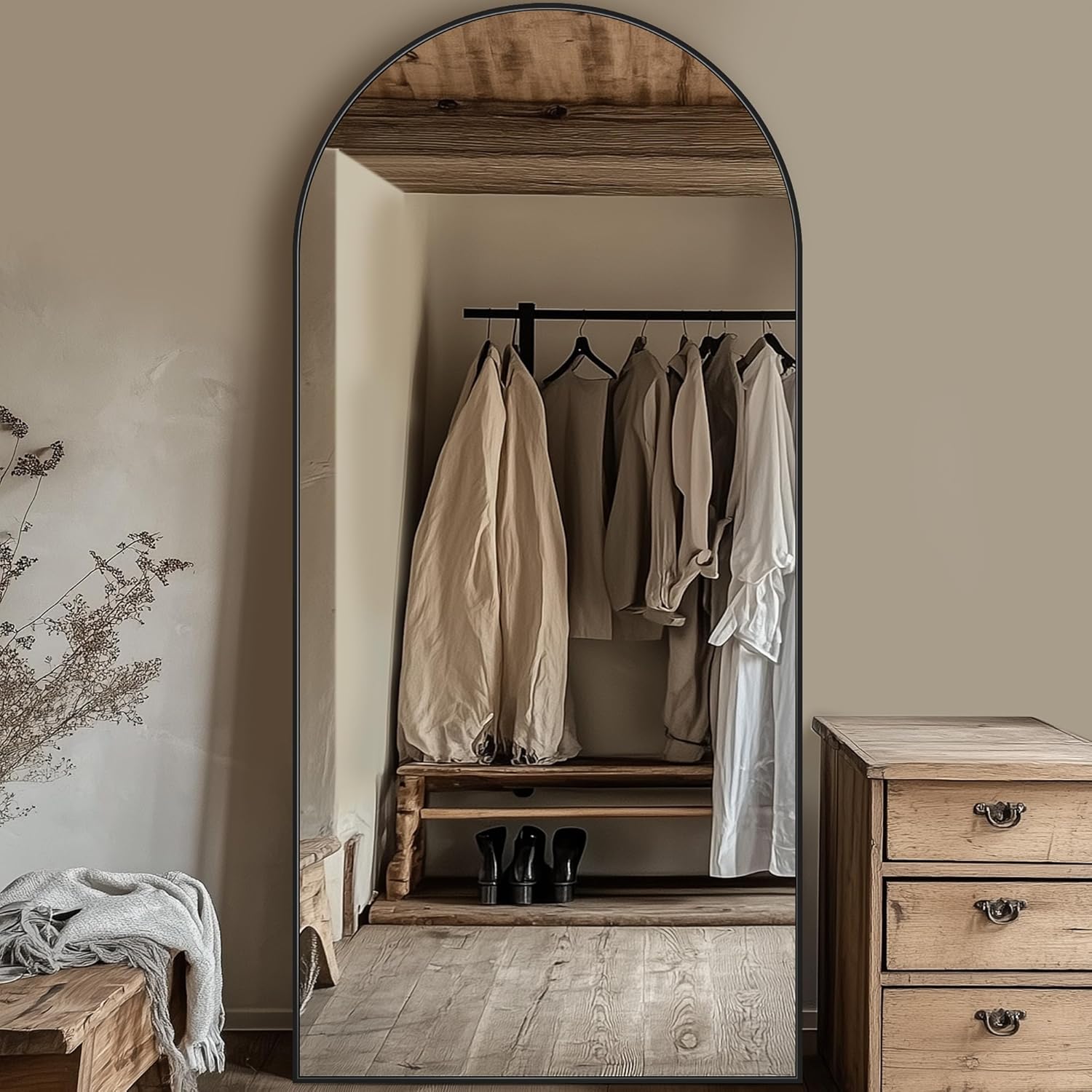 Homsion Arched Full-Length Floor Mirror - Home Decor luxury furniture for sale - Image 2