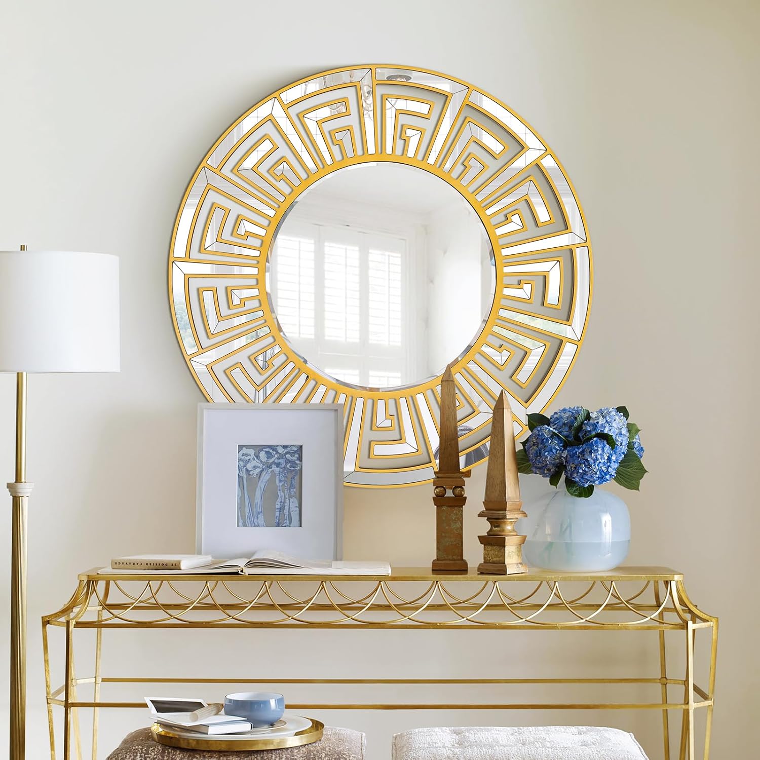 Autdot Gold Sunburst Round Wall Mirror - Home Decor luxury furniture for sale - Image 2
