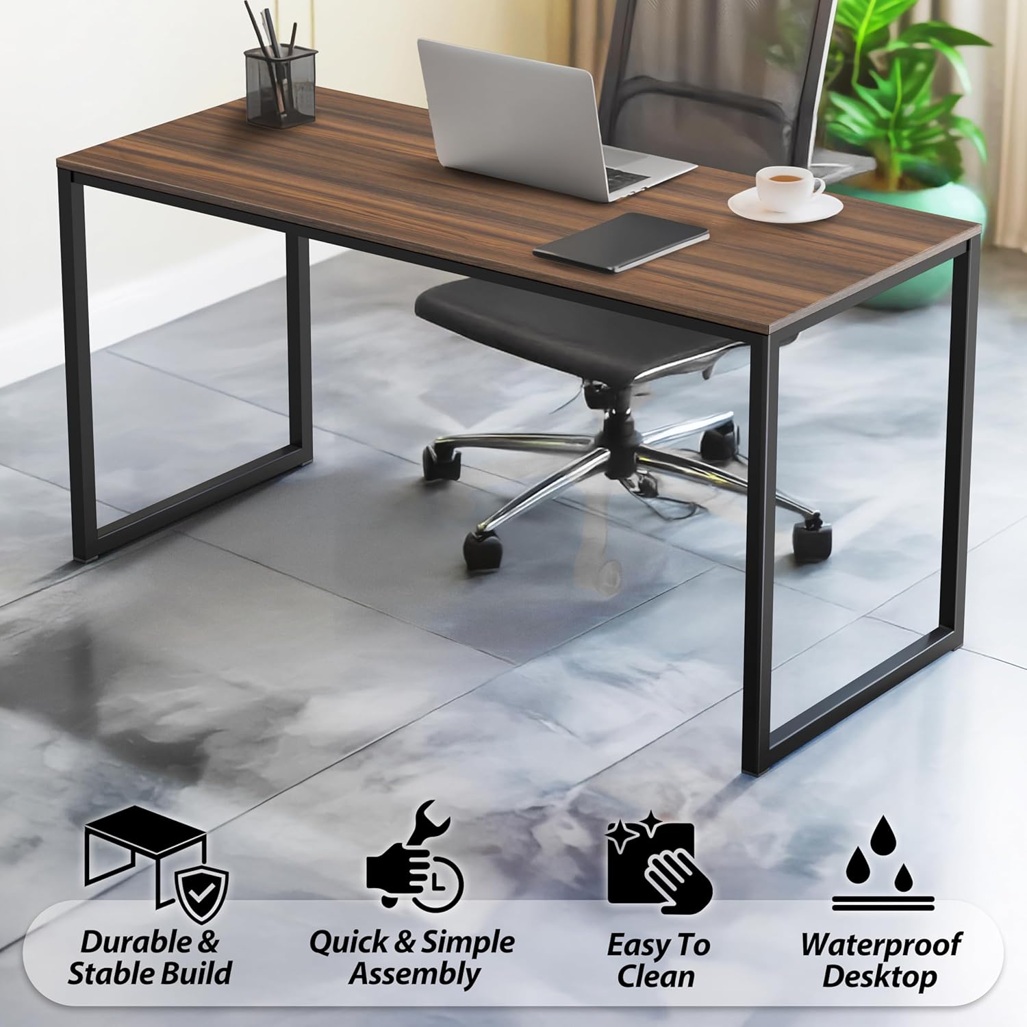 SHW 55-Inch Contemporary Computer Desk - Office luxury furniture for sale - Image 2