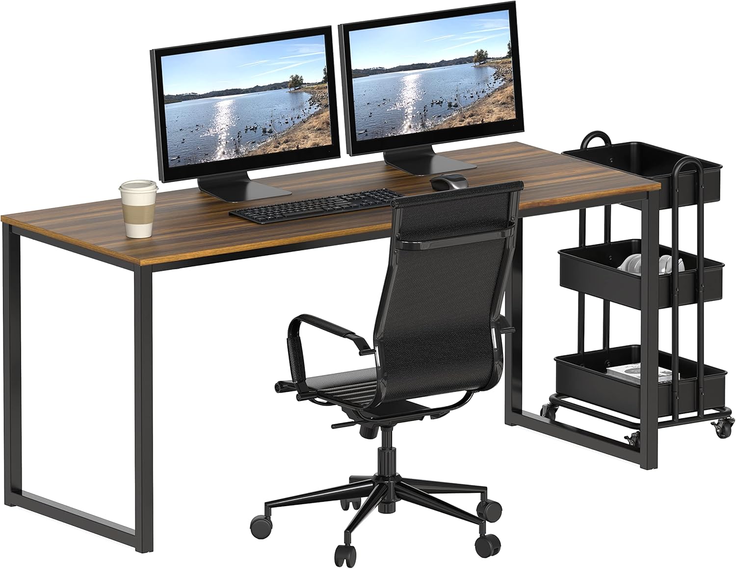 SHW 55-Inch Contemporary Computer Desk - Office luxury furniture for sale - Image 4