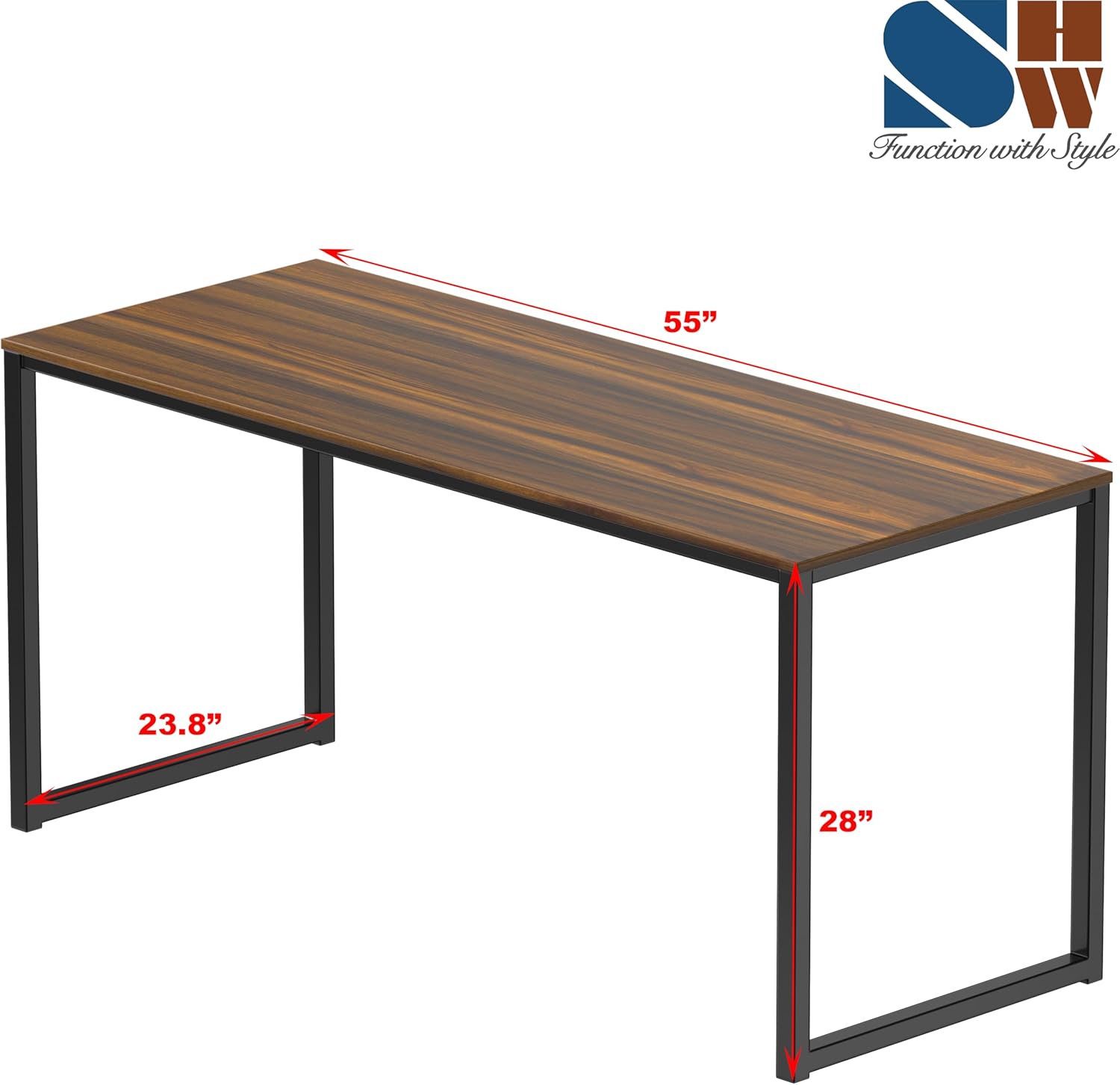 SHW 55-Inch Contemporary Computer Desk - Office luxury furniture for sale - Image 5