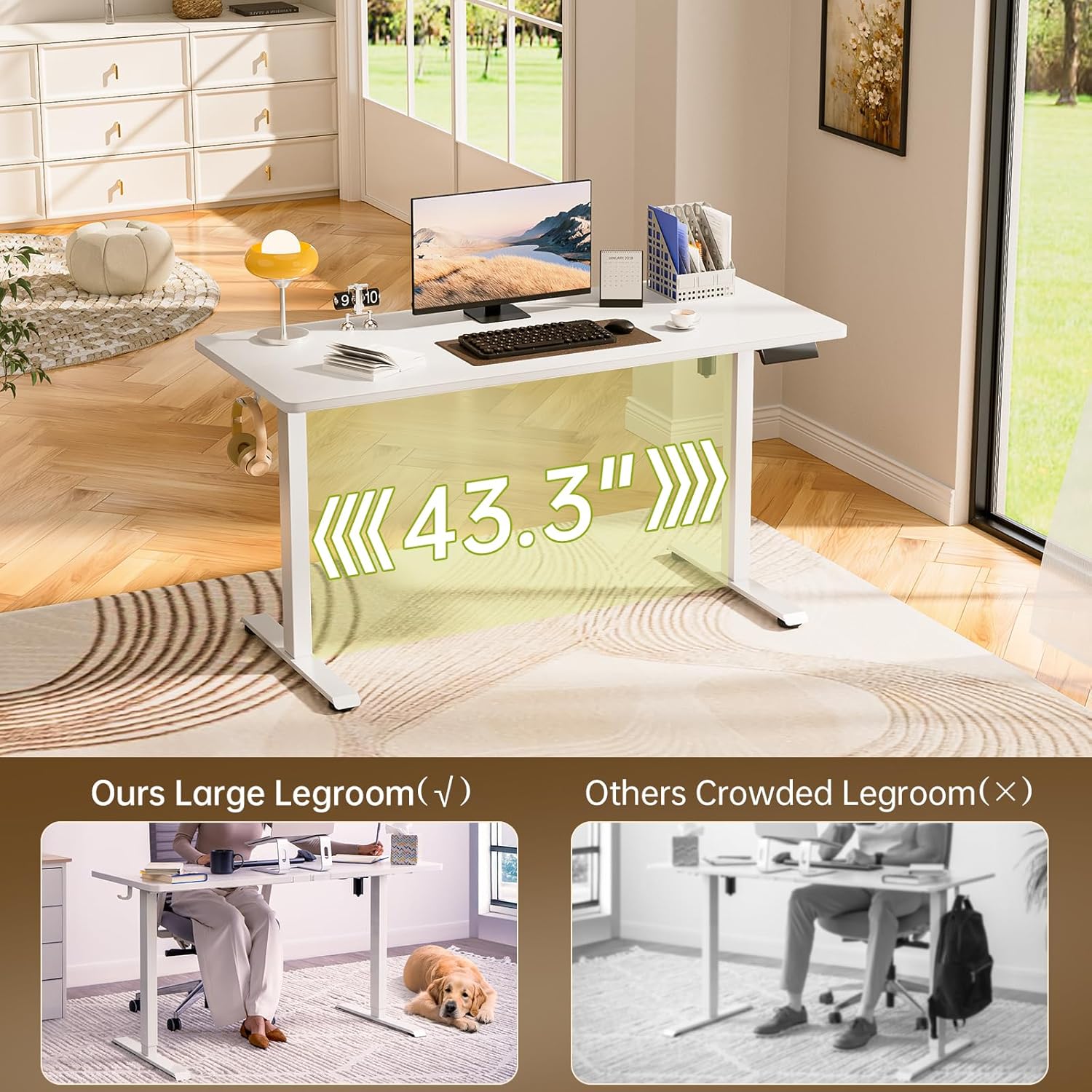 Veken 55-Inch Modern Electric Standing Desk - Office luxury furniture for sale - Image 3