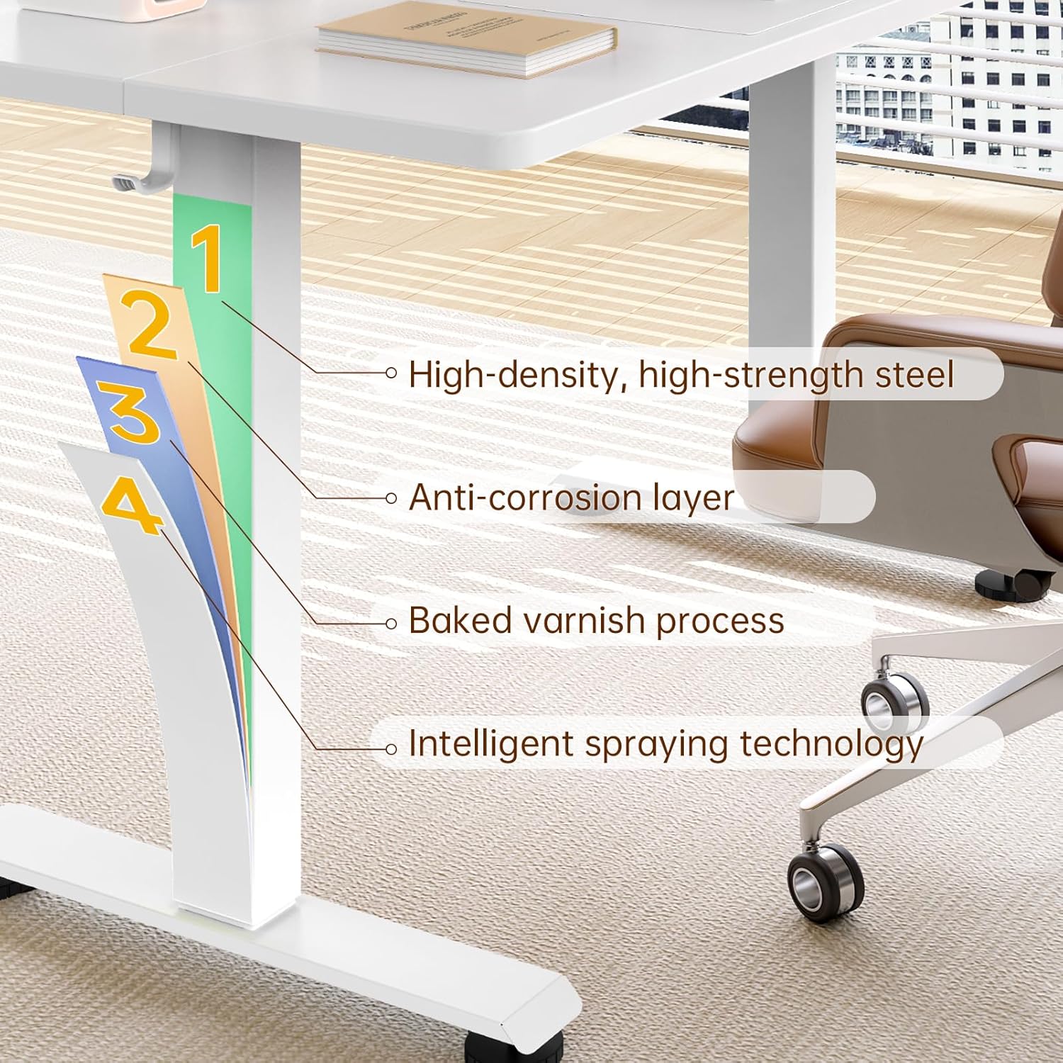 Veken 55-Inch Modern Electric Standing Desk - Office luxury furniture for sale - Image 4