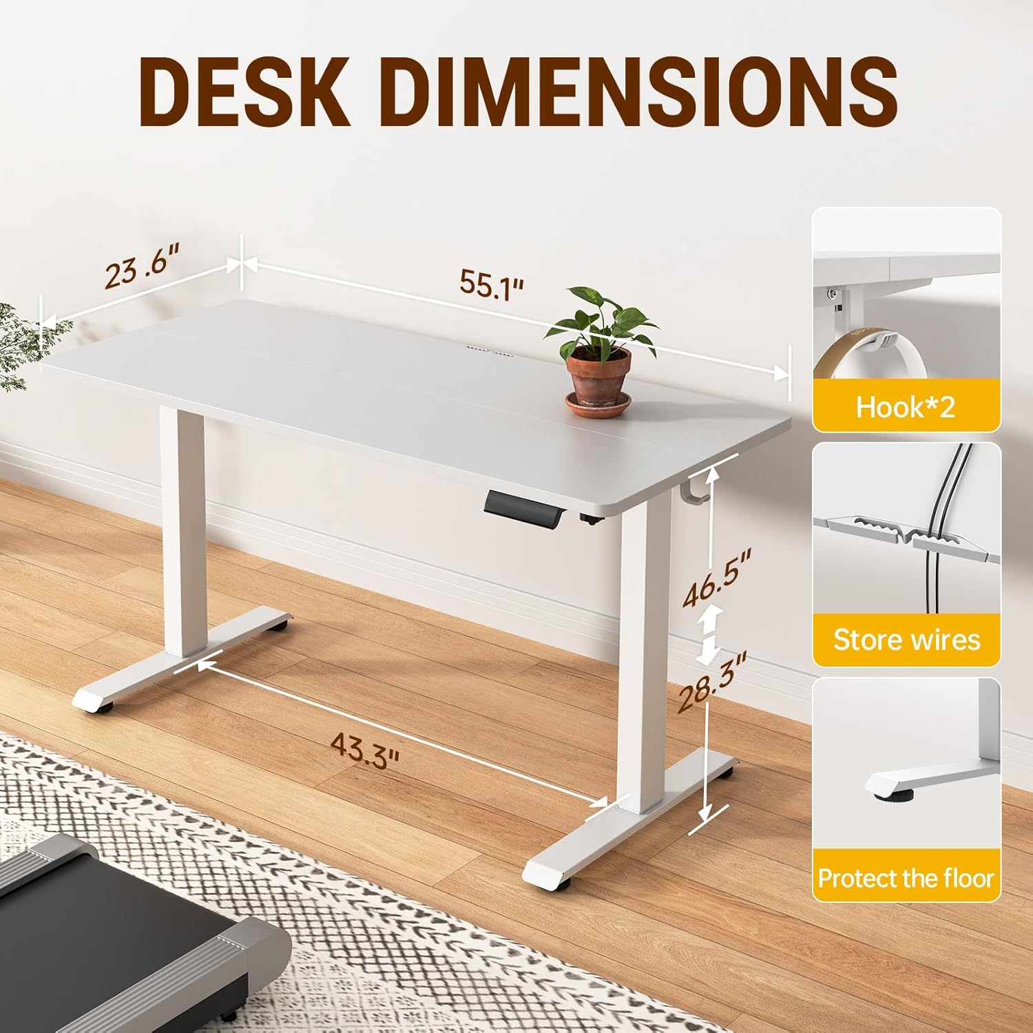 Veken 55-Inch Modern Electric Standing Desk - Office luxury furniture for sale - Image 5
