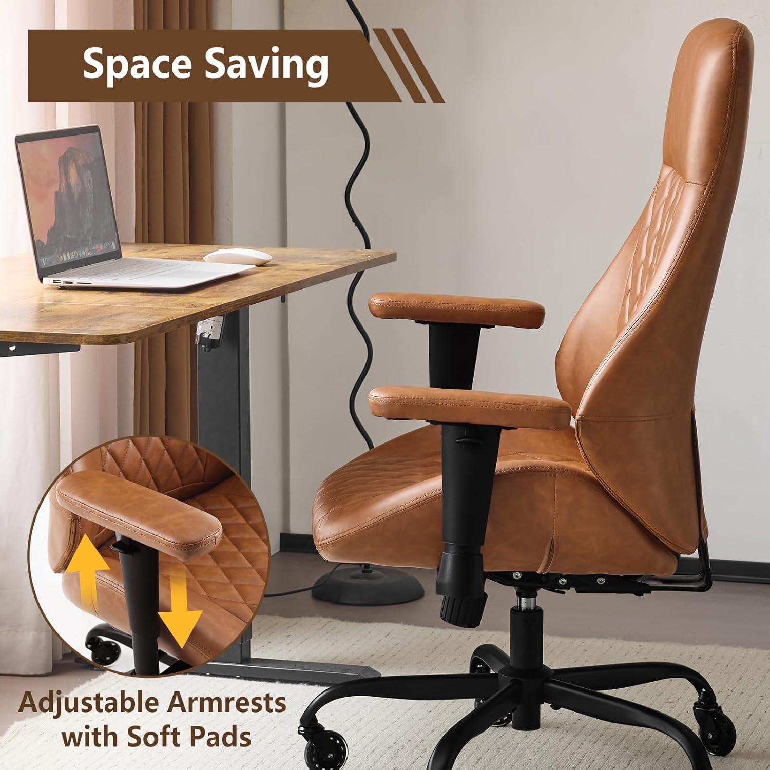 YFO High-Back Ergonomic Leather Office Chair - Office luxury furniture for sale - Image 2