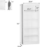 Furniwell Contemporary 5-Shelf Wooden Bookshelf - Bookshelves luxury furniture for sale - Thumbnail 5