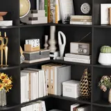 Fotosok 74" 6-Tier Corner Bookshelf - Bookshelves luxury furniture for sale - Thumbnail 3