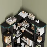 Fotosok 74" 6-Tier Corner Bookshelf - Bookshelves luxury furniture for sale - Thumbnail 4