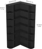 Fotosok 74" 6-Tier Corner Bookshelf - Bookshelves luxury furniture for sale - Thumbnail 5