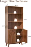 Bifins Mid-Century 5-Tier Wooden Bookshelf - Bookshelves luxury furniture for sale - Thumbnail 5