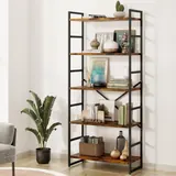 Shintenchi 5 Tier Industrial Bookcase - Bookshelves luxury furniture for sale - Thumbnail 1