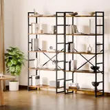 Shintenchi 5 Tier Industrial Bookcase - Bookshelves luxury furniture for sale - Thumbnail 3