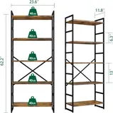 Shintenchi 5 Tier Industrial Bookcase - Bookshelves luxury furniture for sale - Thumbnail 5