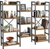 SUPERJARE Triple 4 Tier Bookshelf - Bookshelves luxury furniture for sale - Thumbnail 1