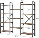 SUPERJARE Triple 4 Tier Bookshelf - Bookshelves luxury furniture for sale - Thumbnail 5