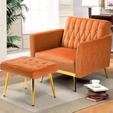 Acmease Velvet Accent Chair with Ottoman - Chairs luxury furniture for sale - Thumbnail 1
