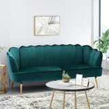 Christopher Knight Home Reitz Channel Stitch 3 Seater Shell Sofa - Chairs luxury furniture for sale - Thumbnail 4