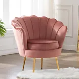 Dagonhil Pink Velvet Accent Chair - Chairs luxury furniture for sale - Thumbnail 1