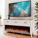 BVIUNTWO 65" Modern TV Stand with Electric Fireplace - Entertainment Centers luxury furniture for sale - Thumbnail 2