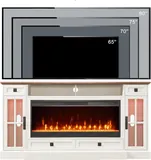 OKD Fireplace TV Stand for 80 Inch TV, Farmhouse Entertainment Center - Entertainment Centers luxury furniture for sale - Thumbnail 5
